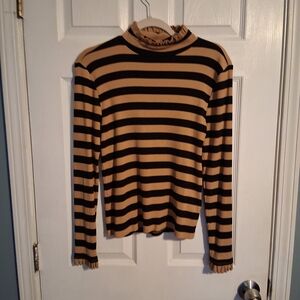 J Crew Brown And Black Top Size L